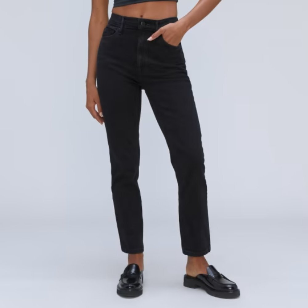 NWOT Everlane The Original Cheeky Jean black Jeans straight high-rise 26.5”